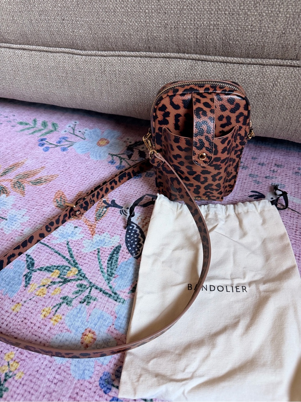 Bandolier Dillon Leopard Print Crossbody Phone Bag